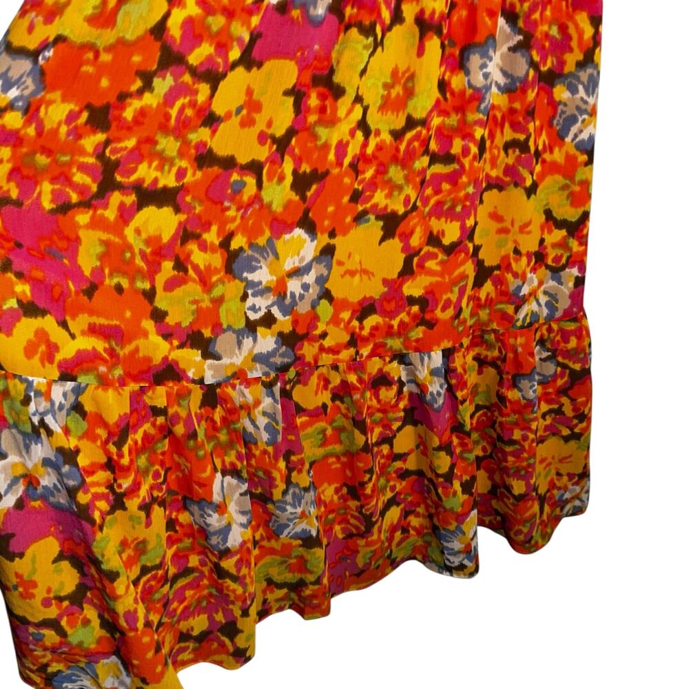 J.Crew Smocked Waist Sleeveless Midi Dress Sunset Floral Print XS NWT - Picture 5 of 9
